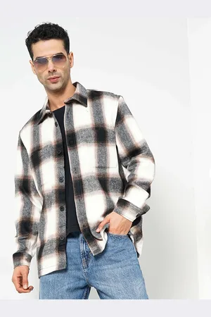 Celio Spread Collar Long Sleeves Classic Tartan Checked Casual Shirt
