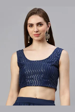 De Moza Sequined Embroidered Sleeveless Saree Blouse