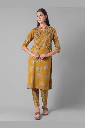 Dollar Missy Round neck Ethnic Motifs Printed Regular Kurta with Trousers