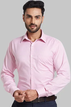 Park Avenue Cotton Slim Fit Opaque Checked Formal Shirt
