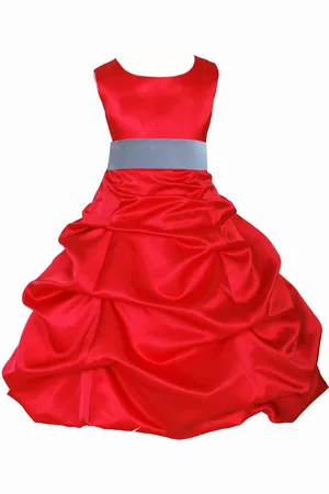 BAESD Girls Round Neck Fit & Flare Maxi Party Dress