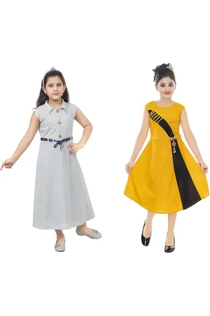 BAESD Girls Pack Of 2 A-Line Curved Maxi Dress