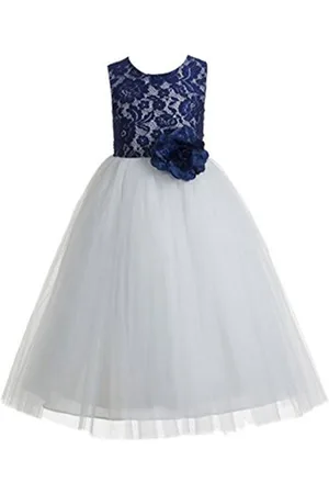 BAESD Girls Embellished Net Maxi Opaque Party Dress