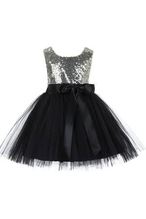 BAESD Girls Sleeveless Net Fit & Flare Opaque PartyDress