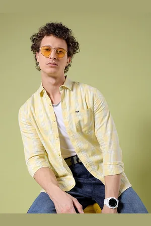 The Indian Garage Co Slim Fit Tartan Checks Opaque Twill Cotton Casual Shirt