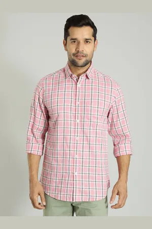 Indian Terrain Checked Spread Collar Long Sleeves Pocket Cotton Casual Shirt