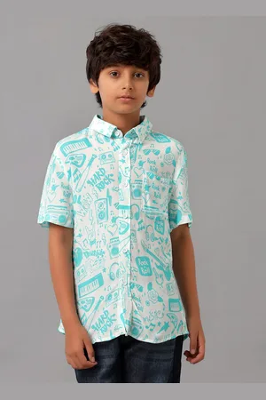 UNDER FOURTEEN ONLY Boys Conversational Printed Cotton Regular Fit Opaque Casual Shirt
