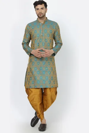 Sydney Heights Ethnic Motifs Woven Design Mandarin Collar Straight Kurta with Dhoti Pant