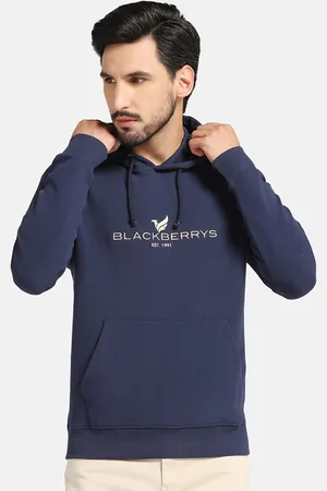 Blackberrys Typography Printed Hooded Cotton Pullover