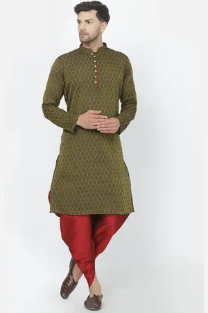 Sydney Heights Ethnic Motifs Woven Design Mandarin Collar Straight Kurta With Dhoti Pant