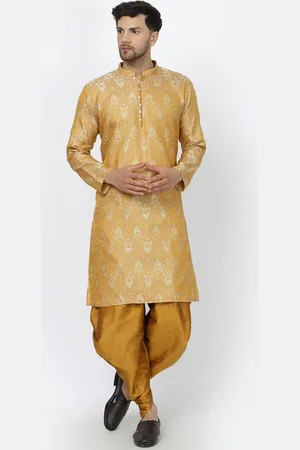 Sydney Heights Ethnic Motifs Woven Design Mandarin Collar Straight Kurta with Dhoti Pant