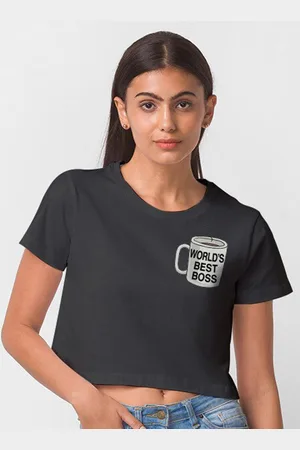 FashionRack Women Black Extended Sleeves Antimicrobial T-shirt