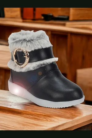 Lil Lollipop Girls Faux Fur Trim LED Regular Boots