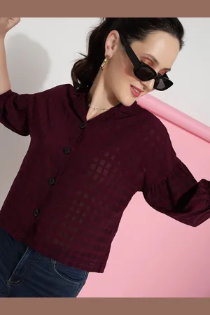 CLEMIRA Vertical Stripes Shirt Style Top