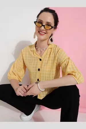 CLEMIRA Checked High-Low Top