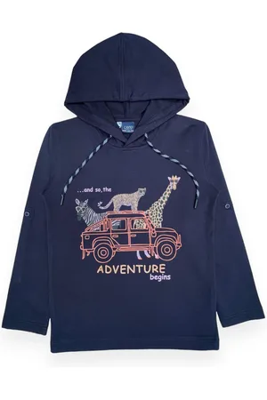 CAVIO Boys Graphic Printed Hooded Cotton Sweatshirt