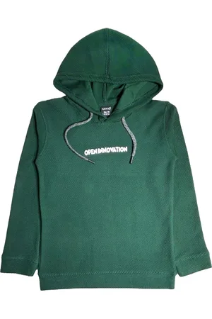 CAVIO Boys Typography Cotton Hooded Sweatshirt