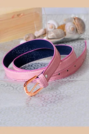 DressBerry Women Pink Textured Belt