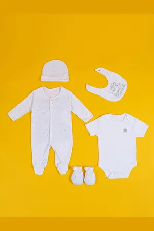 Baby Moo Infants 5-Pcs Pure Cotton Baby Apparel Gift Set