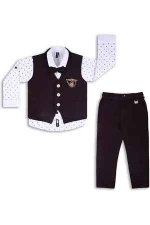 Wish Karo Boys Printed Shirt With Trousers & Waistcoat