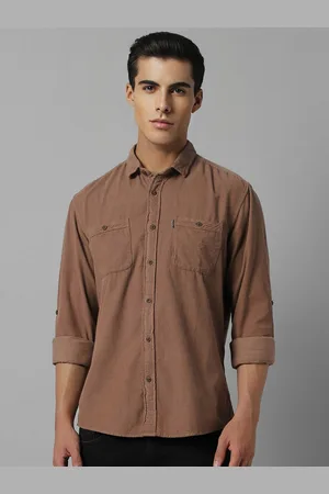 Louis Philippe Slim Fit Textured Long Sleeve Pocket Cotton Casual Shirt