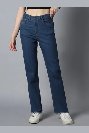 High Star Women Straight Fit High-Rise Clean Look Stretchable Jeans
