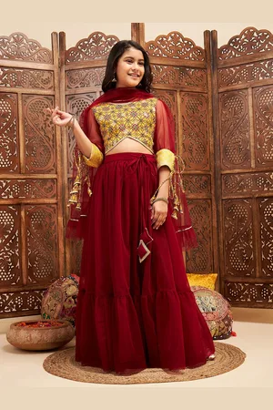 Stylo Bug Girls Ethnic Motifs Printed Ready to Wear Lehenga & Blouse With Dupatta