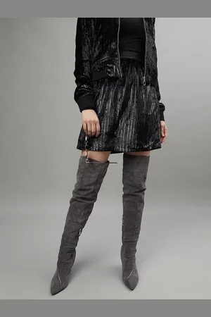 CENTRESTAGE Self Design A-Line Mini Skirt