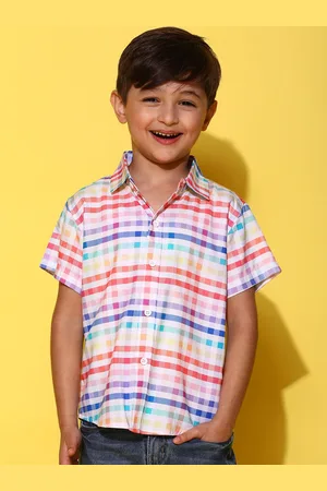 TALES & STORIES Boys Opaque Checked Casual Shirt