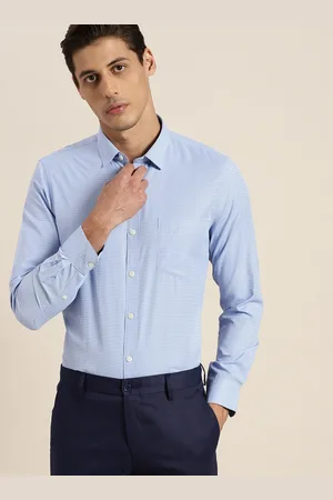 Invictus Men Blue & White Slim Fit Formal Shirt