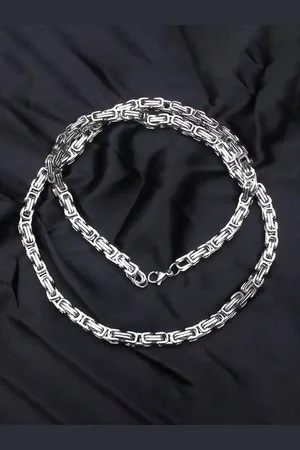 Meenaz Men Stainless Steel Silver-Plated Choker Chain