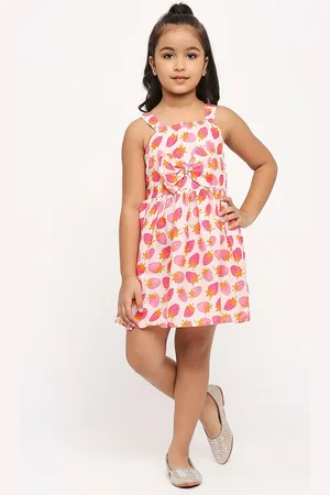 GUFRINA Girls Conversational Printed Cotton A-Line Dress