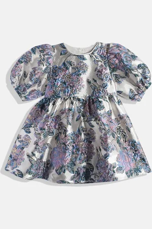 Next Girls Floral Jaquard Fit & Flare Dress