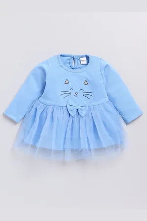 Moms Love Infant Girls Typography Embroidered Fit & Flare Dress