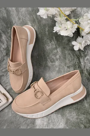 Jove Women Colourblocked Lightweight Slip On Horsebit Loafers