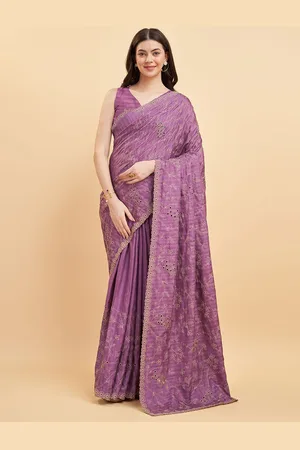 Tasarika Floral Embroidered Pure Silk Saree