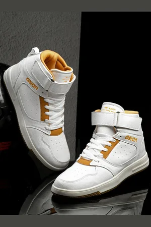 Mid-Top White Leather Sneaker with Diamond Stitch Pattern by Brune & B