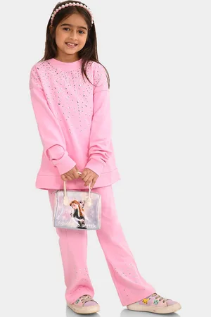 BONKIDS Girls Printed Pure Cotton Top with Pyjamas