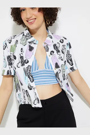 Max Collection URB_N Women Standard Graphic Printed Short Sleeves Opaque Casual Shirt