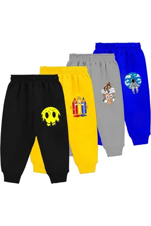 BAESD Infants Pack of 4 Graphic Printed Pure Cotton Joggers