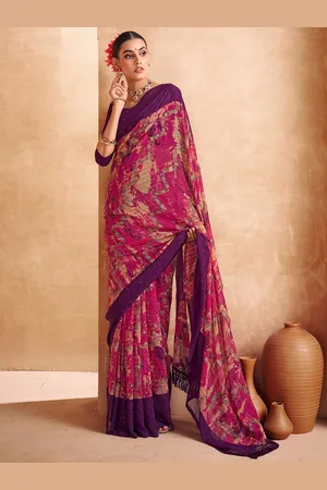 Mitera Abstract Printed Sequinned Saree