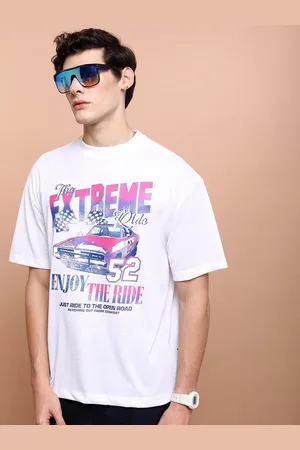 Highlander Unisex Typography Printed Applique Drop-Shoulder Oversized T-shirt