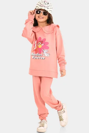 BONKIDS Girls Graphic Printed Pure Cotton Top with Pyjamas
