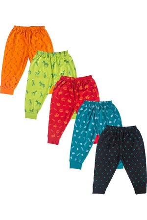 BAESD Infants Pack of 5 Conversational Printed Pure Cotton Joggers