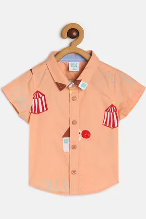 MINI KLUB Boys Relaxed Graphic Printed Pure Cotton Casual Shirt