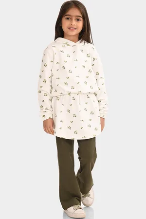 BONKIDS Girls Printed Pure Cotton Top with Pyjamas