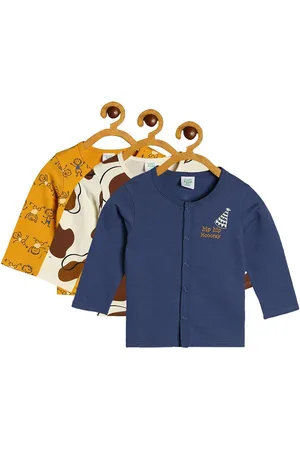 MINI KLUB Boys Pack Of 3 Printed Henley Long Sleeves Cotton T-shirt