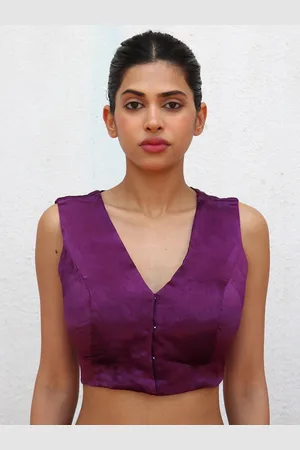 Chidiyaa V-Neck Sleeveless Saree Blouse