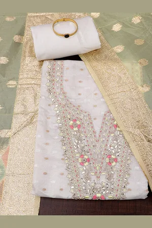 SALWAR STUDIO Ethnic Motifs Embroidered Unstitched Dress Material