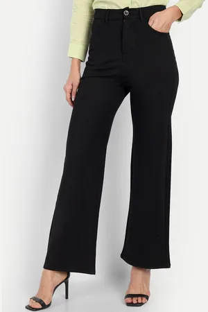 Broadstar Women Smart Loose Fit High-Rise Formal Trousers